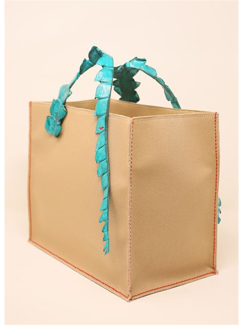 Bag in canvas and crocodile Laboratorio Capri | GRETACAMELTURCHESE